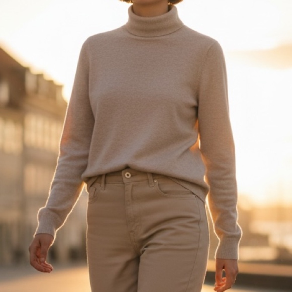 Calvin Klein Elegant Cream Turtleneck Sweater